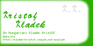 kristof kladek business card