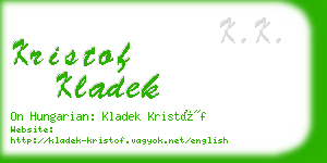 kristof kladek business card